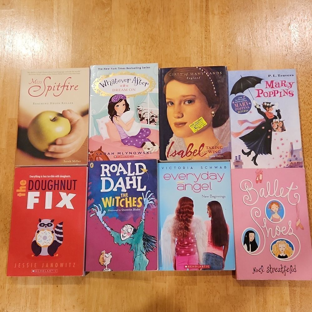 8 Paperback Fiction Books Bundle Older Elementary Reading Scholastic Kids